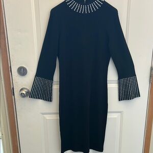 Elegant Black Dress with Embellished Details